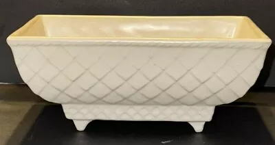 Vintage USA Pottery White Fish Scale Footed Planter 7”Lx4”Wx3”T • $24