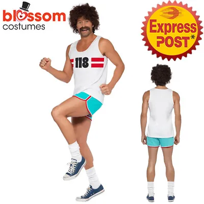 CA1110 118 Marathon Runner Mens 80s Fancy Dress Fun TV Adults Costume Outfit • $46.95