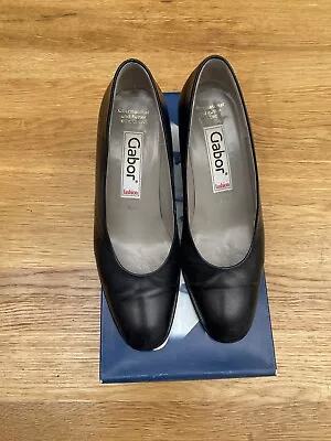 NEARLY NEW Gabor Black Court Shoe (UK Size 4.5) • £4