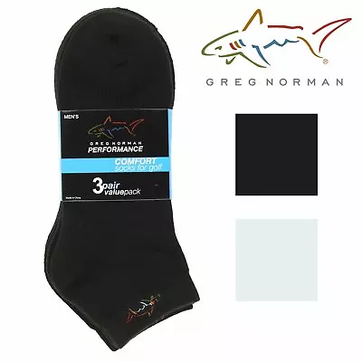 Greg Norman Mens 3-Pair Performance Comfort Socks For Golf • $21.99