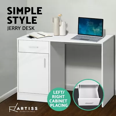 Artiss Corner Computer Desk Office Study Desks Table Drawers Shelves White Black • $79.95