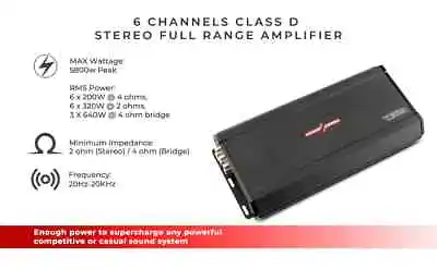 DS18 ELITE Full Range 6 Channel 5800 Watt Class-D Full Range Amplifier ZXI.6 • $399