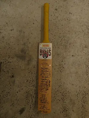 Signed Cricket Bat All Players 2002 Queensland Bulls Vs Victoria Andrew Symonds • $189