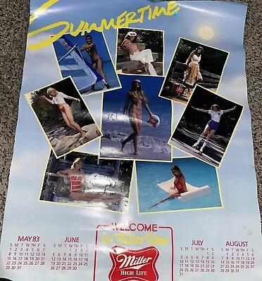 Miller High Life May-August Calendar Poster 1983 • $20