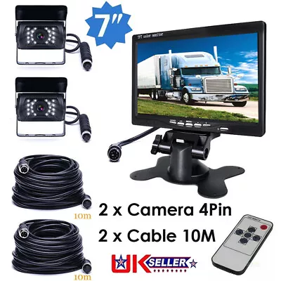 7  Monitor Reversing Backup HD Camera Parking Rear View System For Rv Truck BUS • £54.94