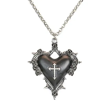 $12.99 • Buy Black Rose Secred Heart Cross Thrones Steampunk Necklace Pendant Punk Gothic 