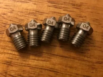 3D Printer Parts E3D V6 Stainless Steel Nozzle-M6 0.4mm Pack Of 5 Nozzles • $11.50