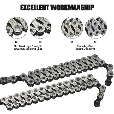 Fittoo Bike  Chain 8Speed 9Speed 116 Links 8S 9S  Bicycle Chain • $17.99