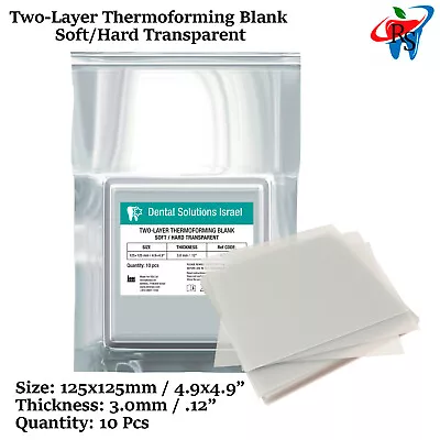 $100 • Buy Dental Dual Soft Hard Vacuum Forming Sheet Blanks 10 Plates 3mm/.12 