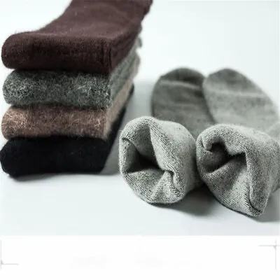 3 Pairs Angora Cashmere Wool Sock Mens Socks Comfortable Winter Warm Casual Soft • $15.66