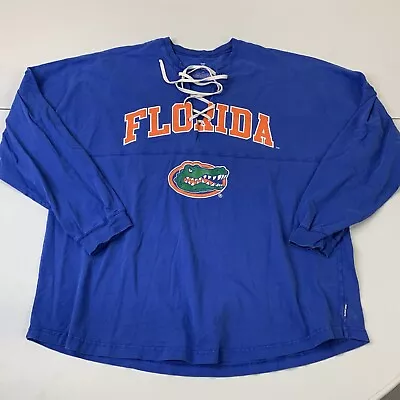 Adult Florida Gators Lace Up Neck Collar 2XL Blue Long Sleeve NCAA Sports • $18.22