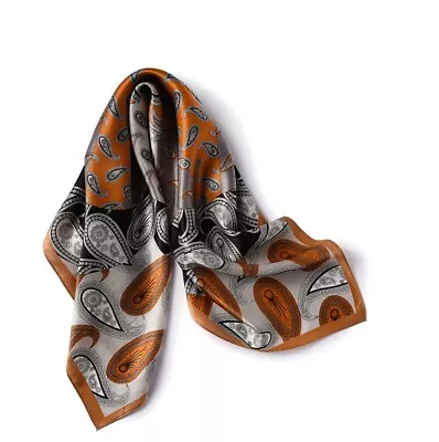 Men 100 Silk Paisley Scarf Square Shawl Wraps Neckerchief Cravat Business Casual • $14.44