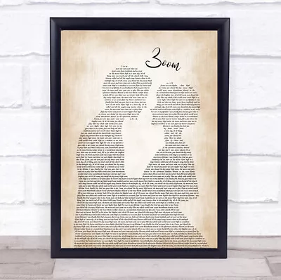 Zoom Man Lady Bride Groom Wedding Song Lyric Quote Print • £54.95