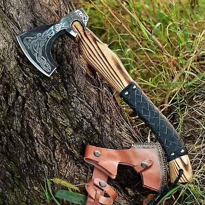 Custom Handmade High Carbon Steel Medieval Viking Axe Hatchet 17.5 Inch SS-17603 • $49.99