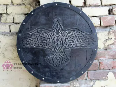 £114.96 • Buy Shield Viking Medieval Wooden Round Authentic Battleworn Norse Battle Armor Gift