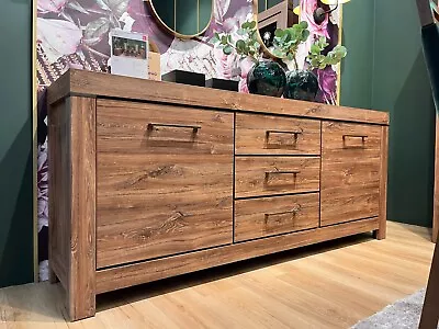 Extra Long Sideboard Cabinet Buffet 2m 200cm Unit Dresser Storage Oak Effec Gent • £444.95