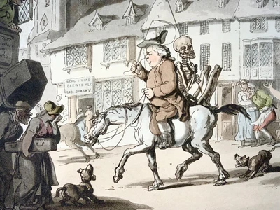 £55 • Buy 1814 Rowlandson, Dance Of Death, Physician, Caricature, Humour, Aquatint