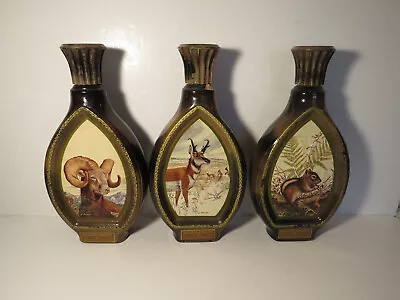 1976 JAMES LOCKHART Wildlife Jim Beam Decanter BottleSet Chipmunk Sheep Antelope • $35