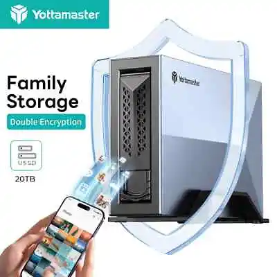 Yottamaster Network Attached Storage NAS 2.5  3.5  HHD Enclosure Quad-Core 20 TB • £79.99