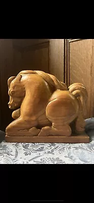 Vintage Art Deco Horse  -  Vintage Carved Wood Horse  • $59