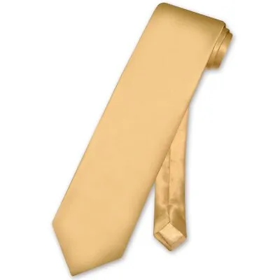 Biagio 100% SILK NeckTie EXTRA LONG Solid GOLD Color Mens XL Neck Tie • $18.95