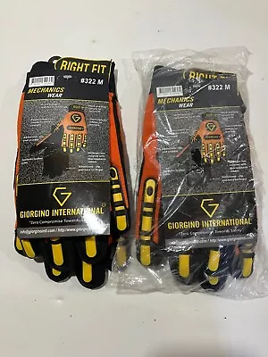 2 Pair Giorgino Right Fit Mechanics Gloves #322 Medium *NWT* • $16