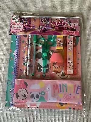 New Authentic Disney Store Minnie Mouse Stationery 10 Piece School Supply Kit • $16.95