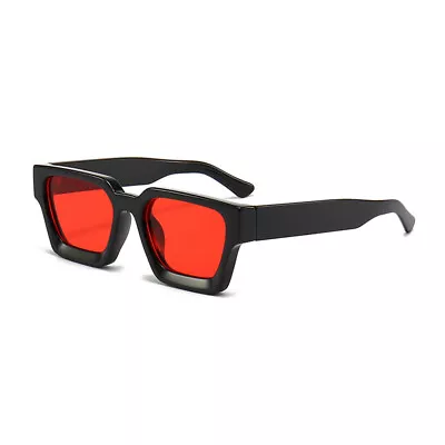 Retro Rectangle Sunglasses For Women Men Chunky Square Thick Frame Glasses UV400 • $9.99