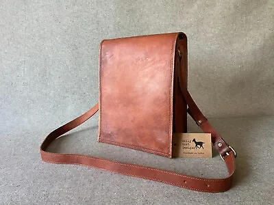 Leather Bag 11  Tall Flap Satchel F11T Shoulder Bag IPad Billy Goat Designs • $64.59