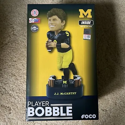 J J McCarthy University Of Michigan Football Bobble Head FOCO Extremely Rare • $84.99