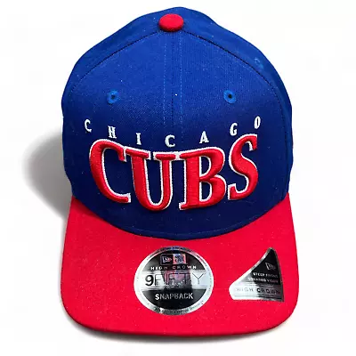 New Era 9Fifty Chicago Cubs Snapback Hat Cap Blue Red Retro Logo MLB • $23.34