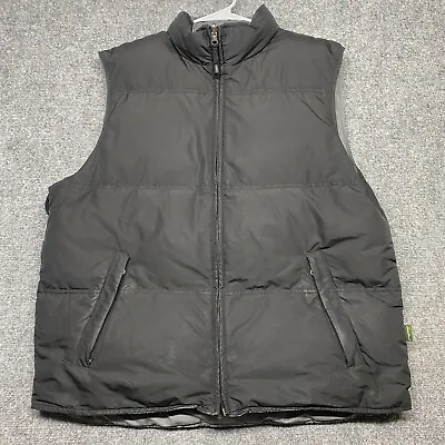 Eddie Bauer Full Zip Down Puffer Vest Mens Large Black Lightweight Sleeveless • $5.43
