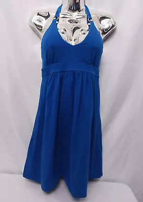 Womens VICTORIAS SECRET VS BRA TOP Royal Blue Halter Top Dress SMALL Gold Rings • $14.99