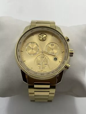 Movado Bold Verso Chrono Quartz Gold Tone Stainless Steel Men's Watch 3600866 • $319.95