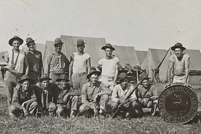 US MARINES 6TH MARINE REGT In CHINA W/USMC SYMBOL “DON’T TREAD ON ME” 1928 PHOTO • $170