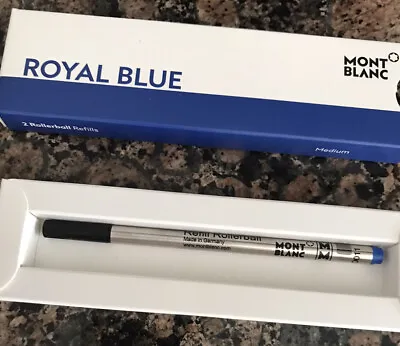 $23.99 • Buy Genuine ONE Montblanc Rollerball Pen Refills, Royal Blue, Medium Point