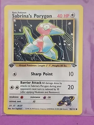 Pokemon Cards SABRINA'S PORYGON 1st Edition GYM CHALLENGE  -  98/132 MINT • $5