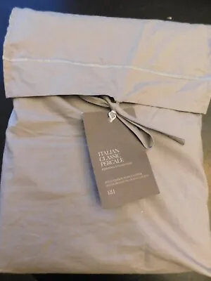 NEW Restoration Hardware Italian Classic QUEEN Percale Duvet NICKEL Gray • $179.99