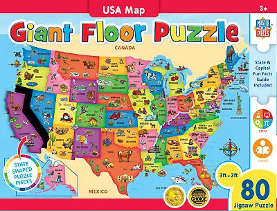 MasterPieces Explorer - USA Map 80 Piece Floor Jigsaw Puzzle • $19.99