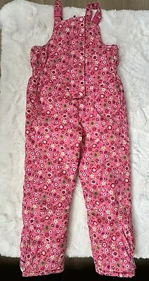 Hanna Anderson Outdoor Snow Bib Pink Flower Sz 150 (12-14Y) • $30