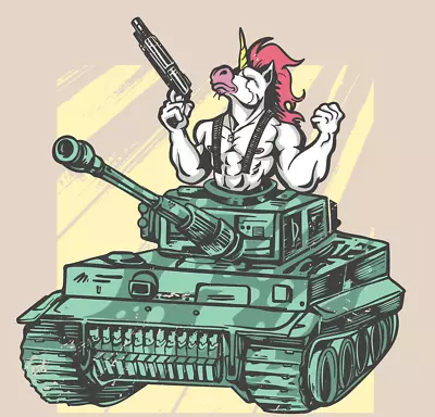 Unicorn Tank Military Sticker • $3.20