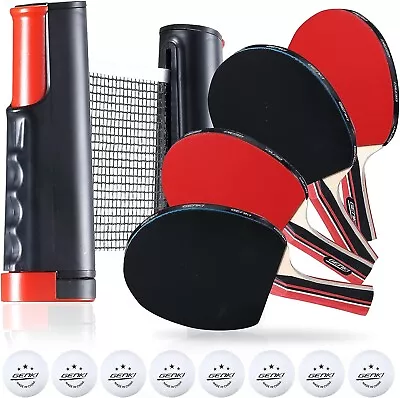Quality All-in-One Table Tennis Set: 4x Bats 8x Balls 1x Net 1x Carry Case • $39.99