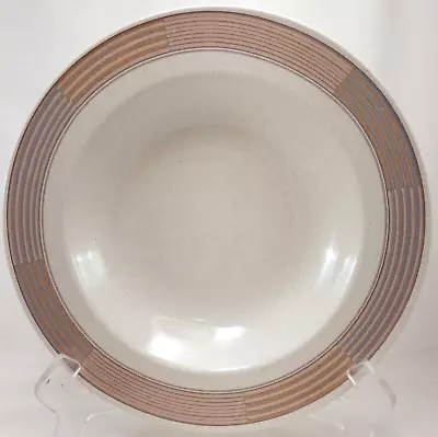 Mikasa Intaglio Tracings Rimmed Soup Bowl 9.25in Stoneware Sandstone CAC06 • $8