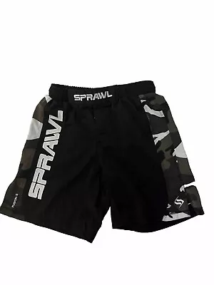 Sprawl Fusion Stretch MMA Fight Grappling Shorts - Black/Urban Camo - 32  - New • $60
