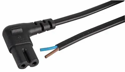 £3.49 • Buy 2m Bare Ends 2 Pin Figure Of 8 Power Lead Cable C7 Fig Right Angled