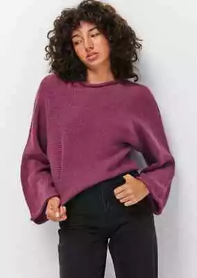 GHANDA Plum Hayley Cropped Knit Jumper Size 12 • $15