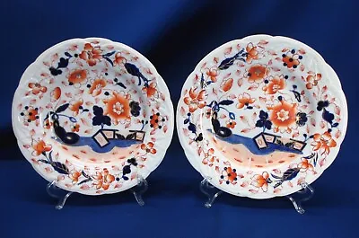 Pair Staffordshire Flow Blue Chinosoirere 9  Dia. Plates • $59.99