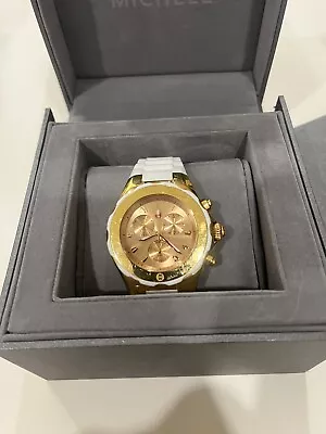 Michele Tahitian Jelly Bean White Rose Gold Ladies Watch 7  MWW12F000030 W314 • $124