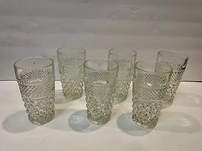 Anchor Hocking Wexford Set Of 6 Retro Tumblers 5.5  Tall 8 Oz. Clear Glasses • $35