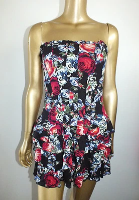 $5 • Buy Kitschen Dress Floral Ruffle Frill Sweetheart Bustier Dress : M